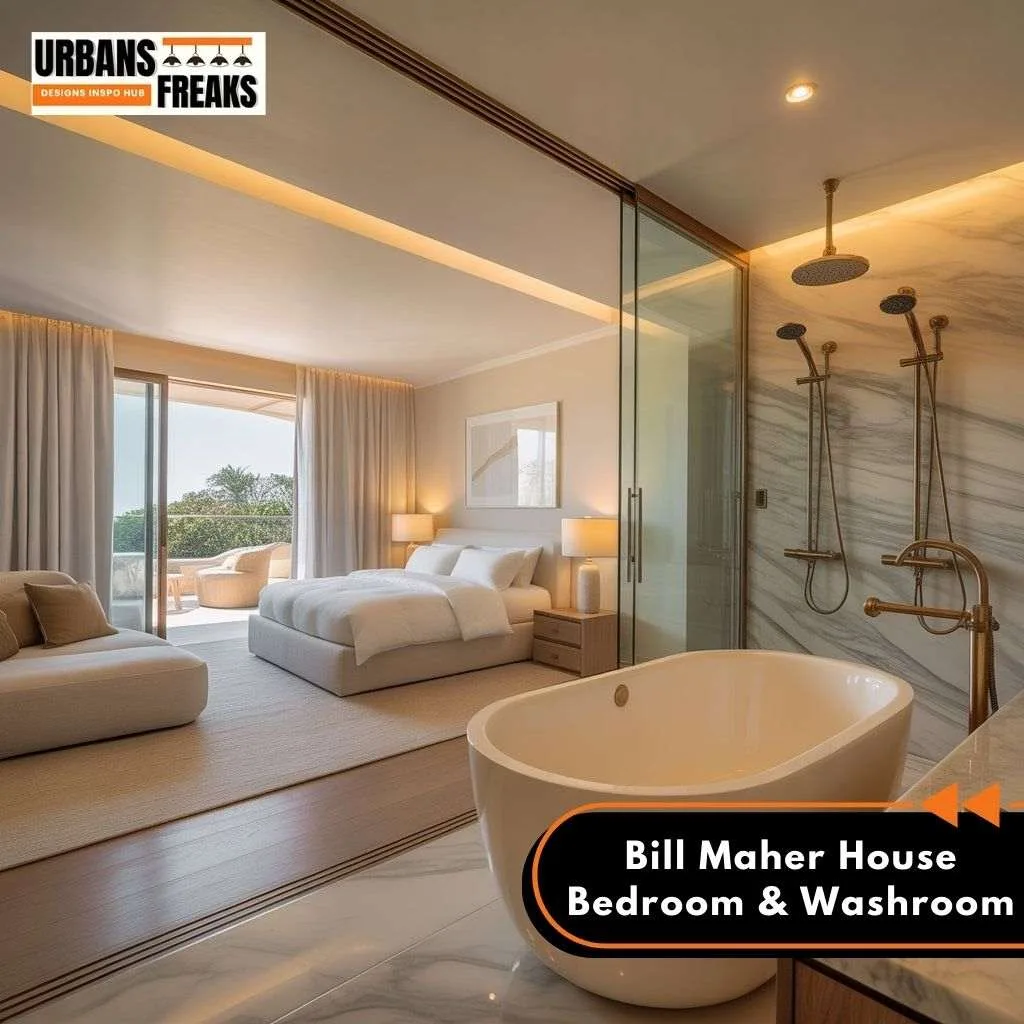 Bill Maher House  Bedroom and Washroom