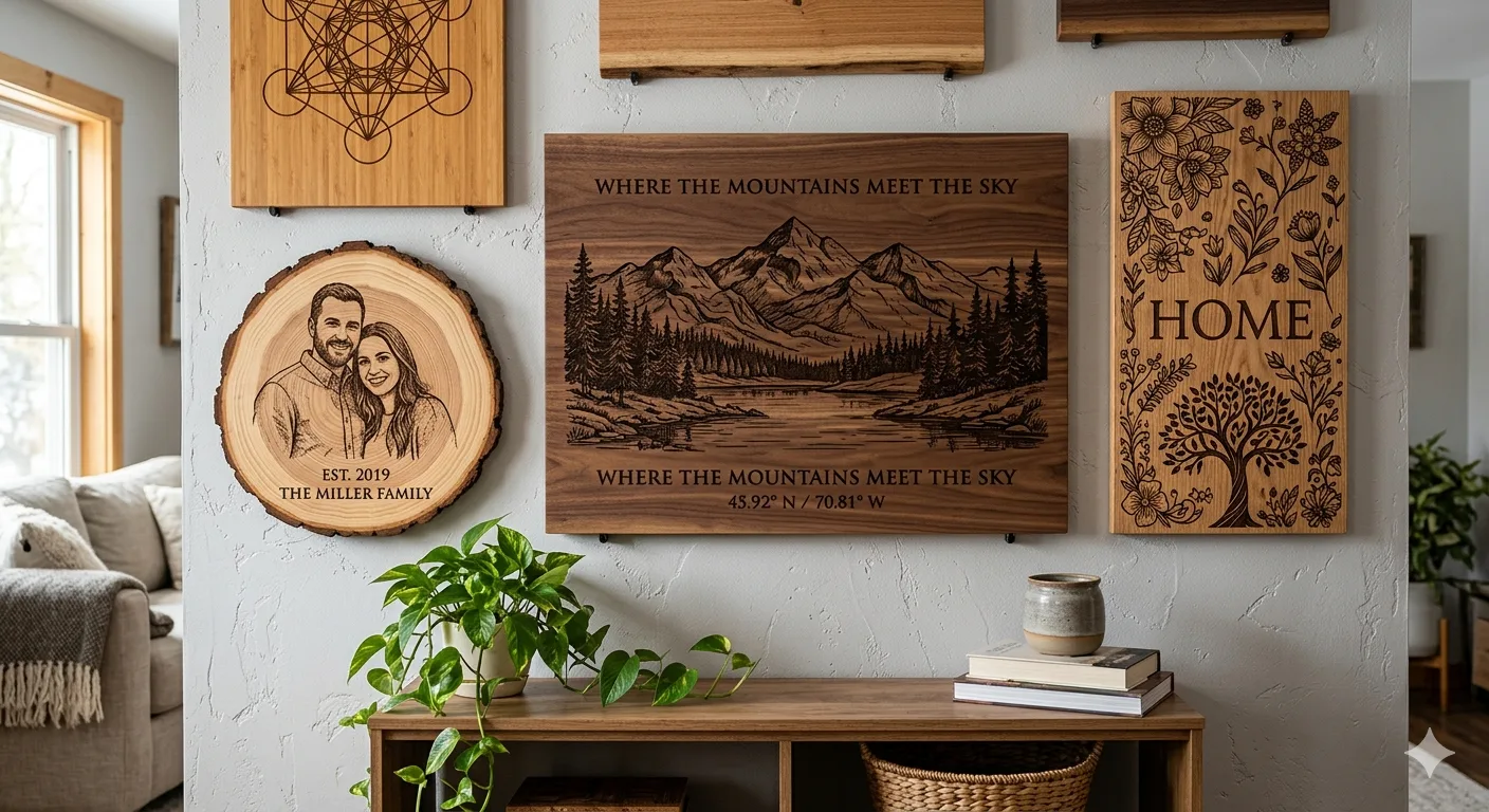 DIY Interior Decor Project Using Laser Technology Custom Laser-Engraved Wooden Wall Art