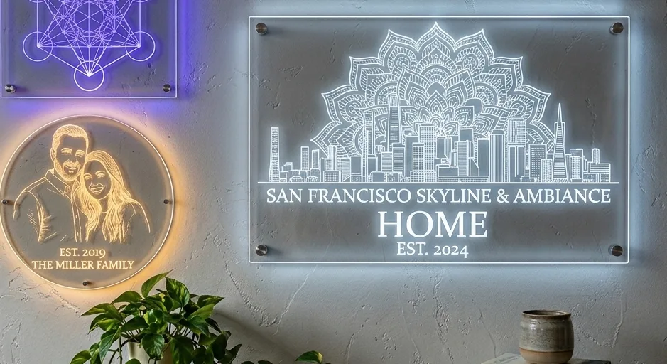 Glowing Acrylic LED Panel Signs