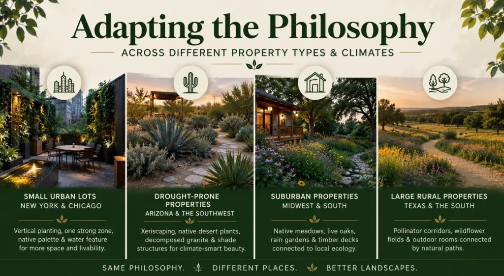 Adapting the Philosophy Across Different Property Types and Climates