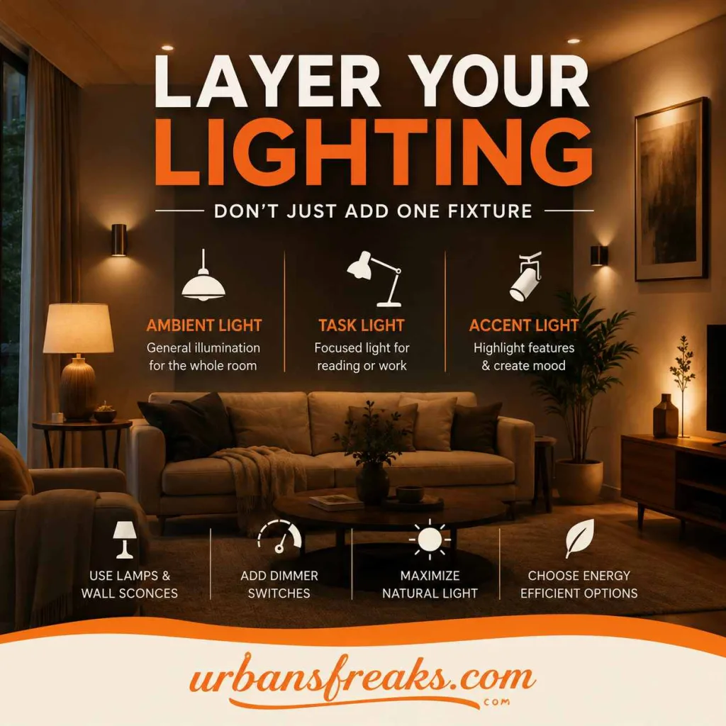 Interior Decoration Tips Layer Your Lighting, Don't Just Add One Fixture