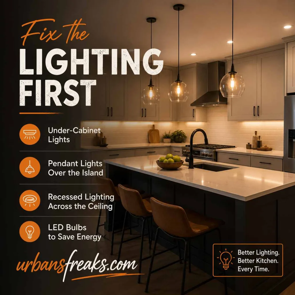 Kitchen Upgrading Advice Mintpalment Fix the Lighting First