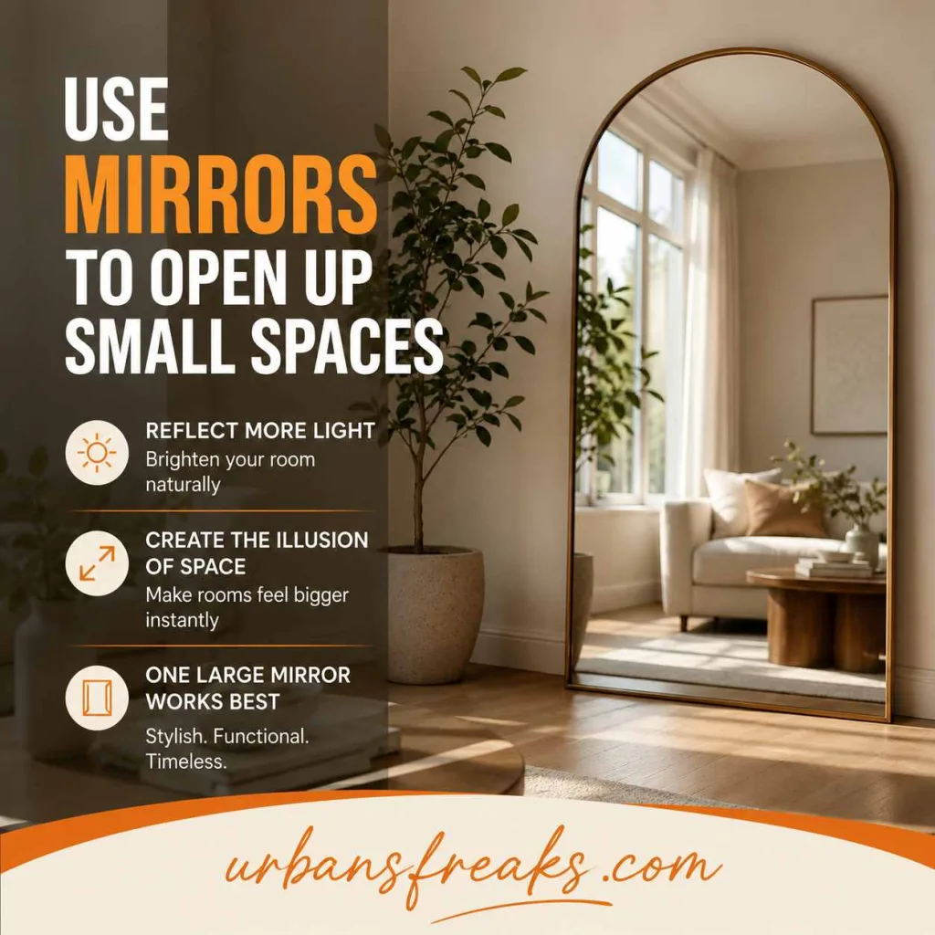 Interior Decoration Tips Use Mirrors to Open Up Small Spaces