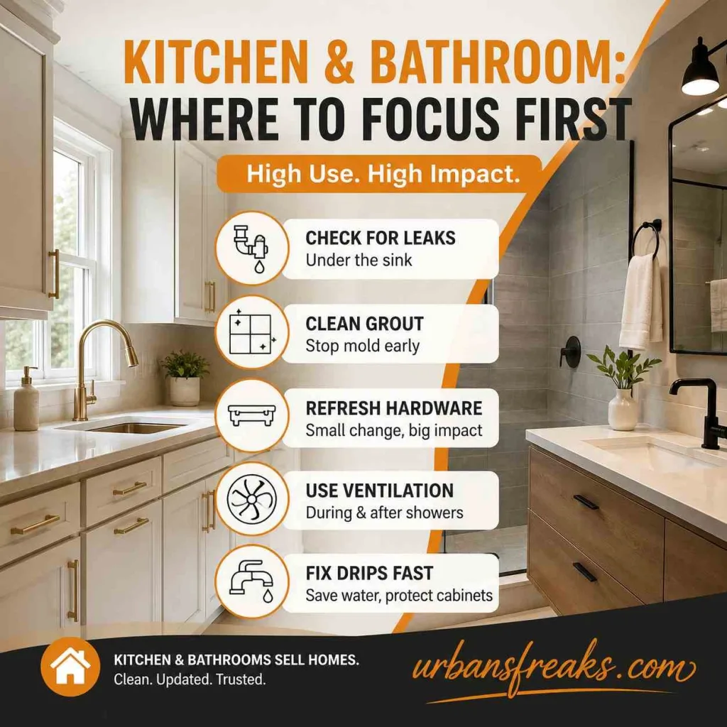 DrHomey Tips Kitchen and Bathroom: Where to Focus First