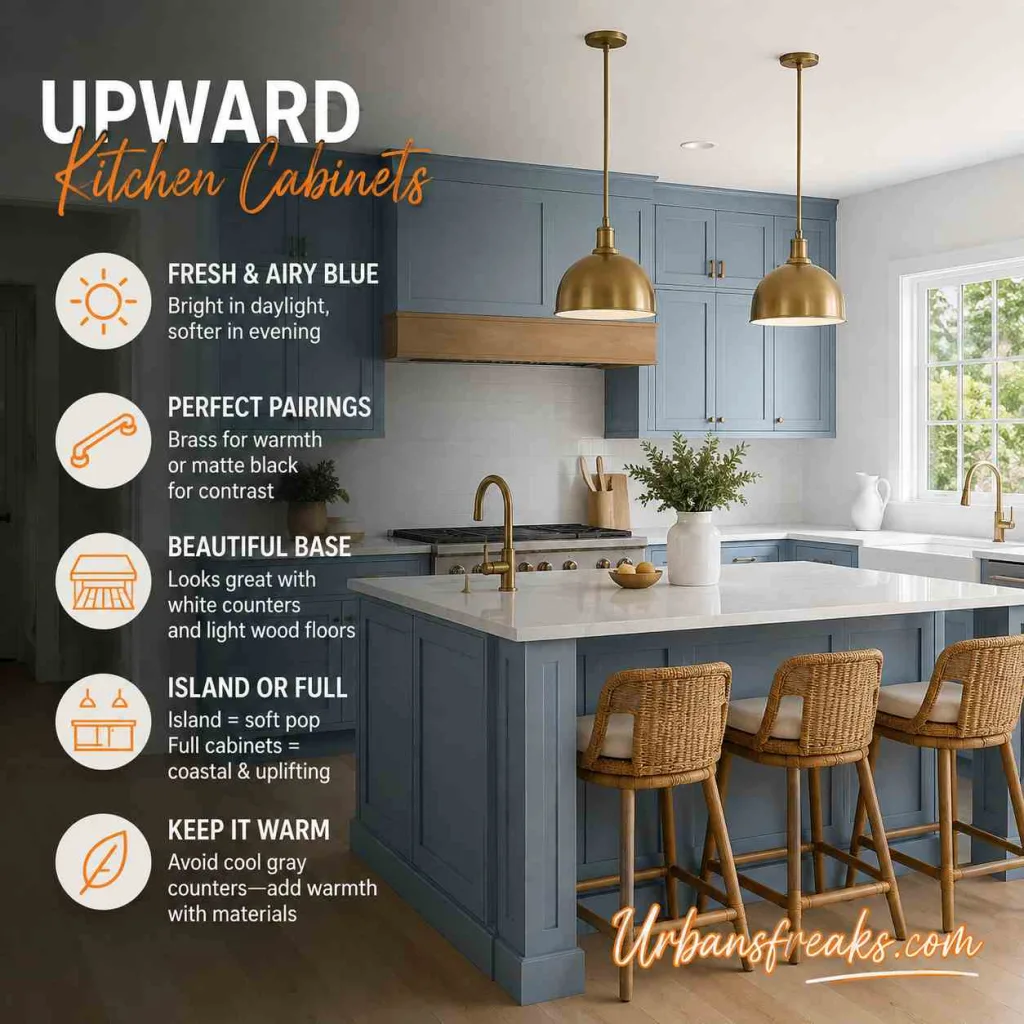 Sherwin Williams Upward SW 6239 Kitchen Cabinets